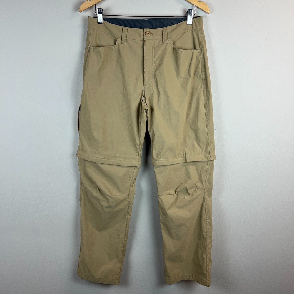 Eddie Bauer Convertible Tech Pants Mens 32x30 Khaki Hiking Straight Leg Outdoor
